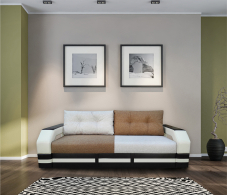 Диваны прямые, Диван-кровать еврокнижка, Манчестер 150 с подсветкой, рогожка/экокожа