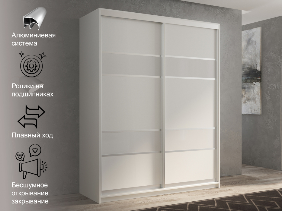 Шкафы-купе 2-х дверные, Шкаф-купе 2х дверный Кааппи 8 160х45