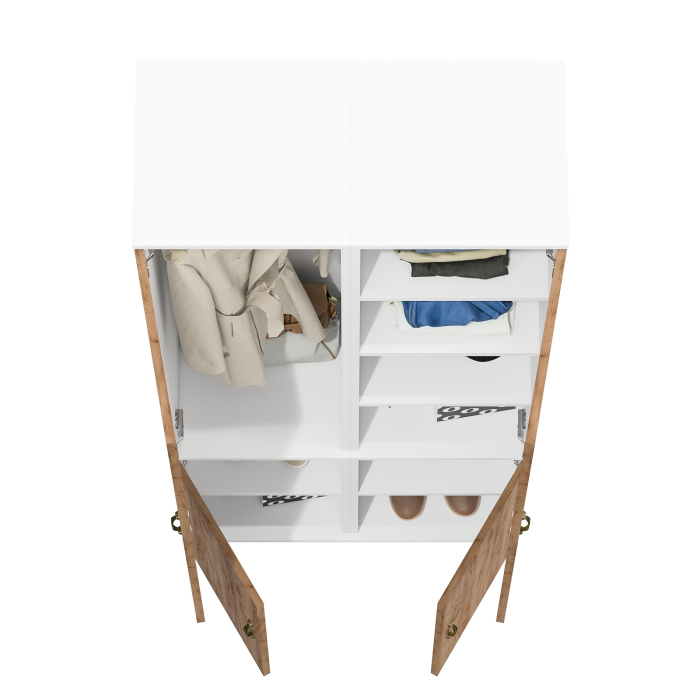 Шкафы распашные, Пенал с пятью полками за дверками и пенал 21Б Лидер-8