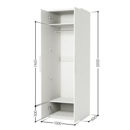 Шкаф для одежды Комфорт МШ-21 100х60 с зеркалами