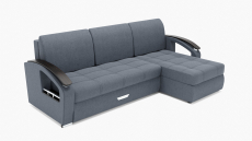 Диваны угловые в гостиную, Угловой диван Дубай-1 с оттоманкой ППУ, велюр
