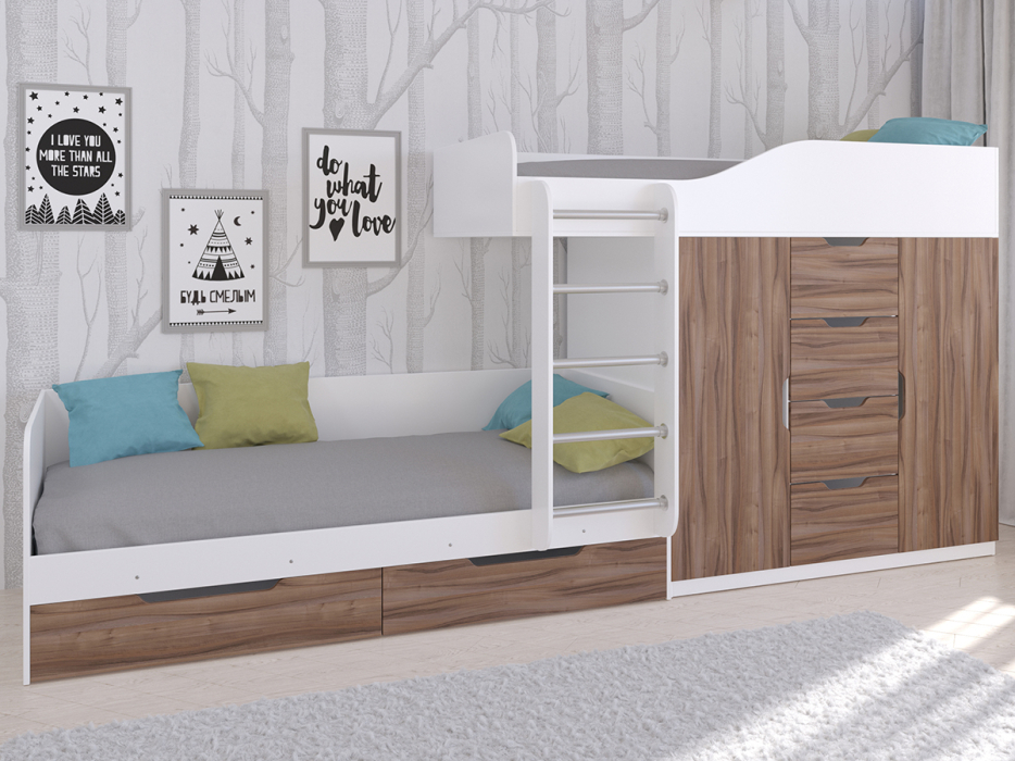 Для подростков, Кровать двухъярусная Астра 6 Белый
