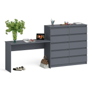 Домашние кабинеты, Большой комод МК1200.10 десять ящиков и письменный стол МСП1200 Мори