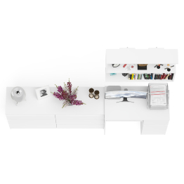 Комод шесть ящиков Мори МК1380.6 со столом с ящиком и дверкой справа и полка