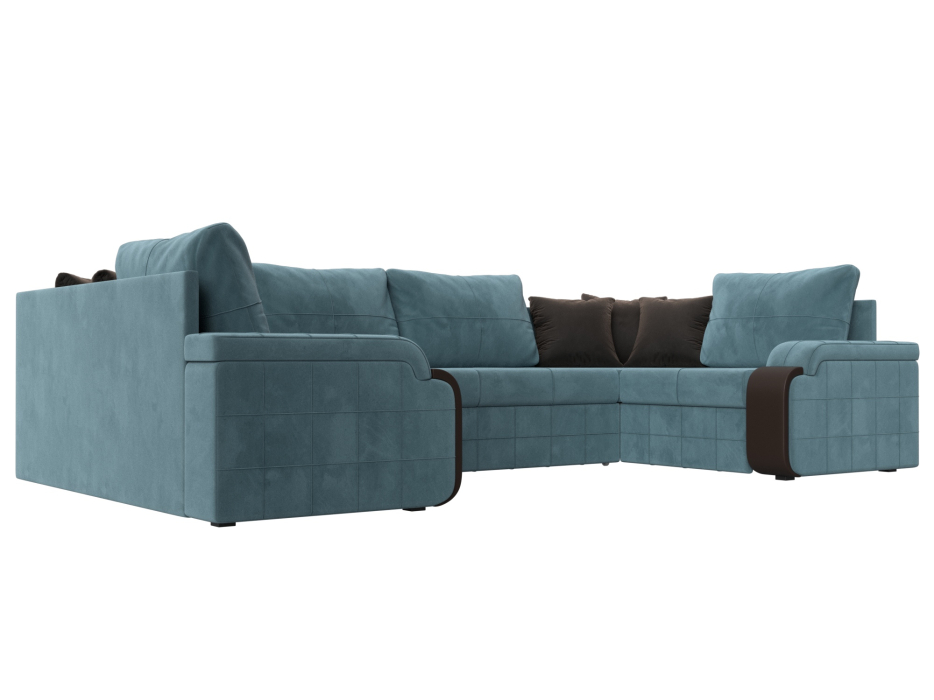 Диваны с ящиком для белья, П-образный диван Николь, велюр / экокожа