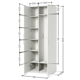 Шкаф комбинированный Мелодия МК-22 80х45