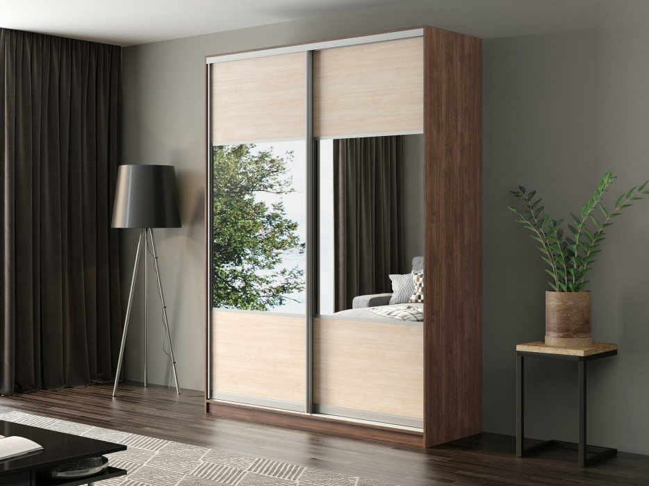 Шкафы-купе, Шкаф-купе Айсберг 180 ШАМОНИ ТЕМНЫЙ (шамони светлый/комбинированный)