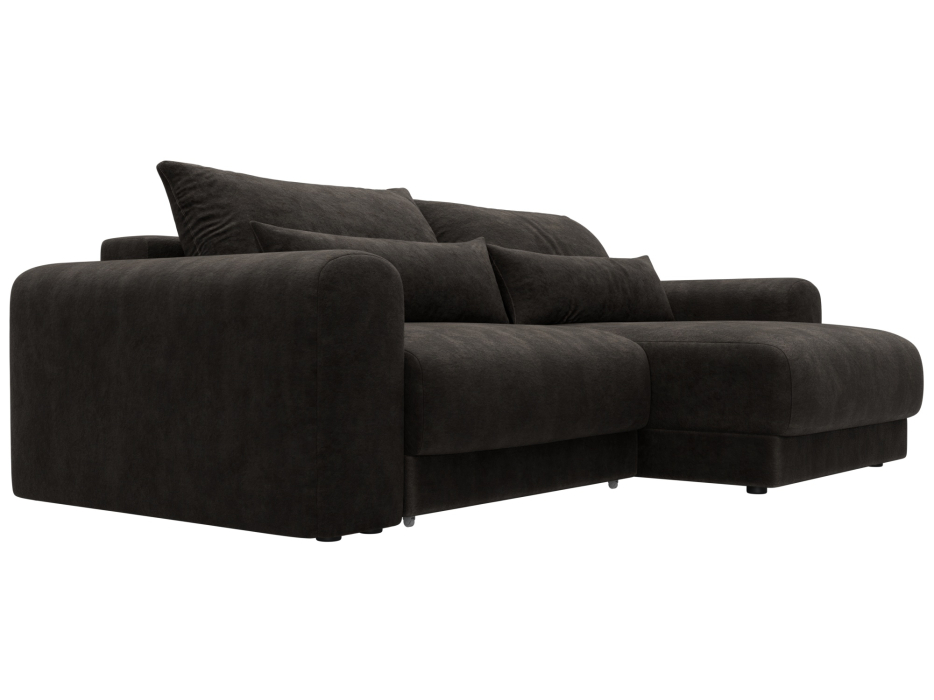 Диваны угловые в гостиную, Диван угловой Лига-056 НПБ угол универсальный, велюр BRUT