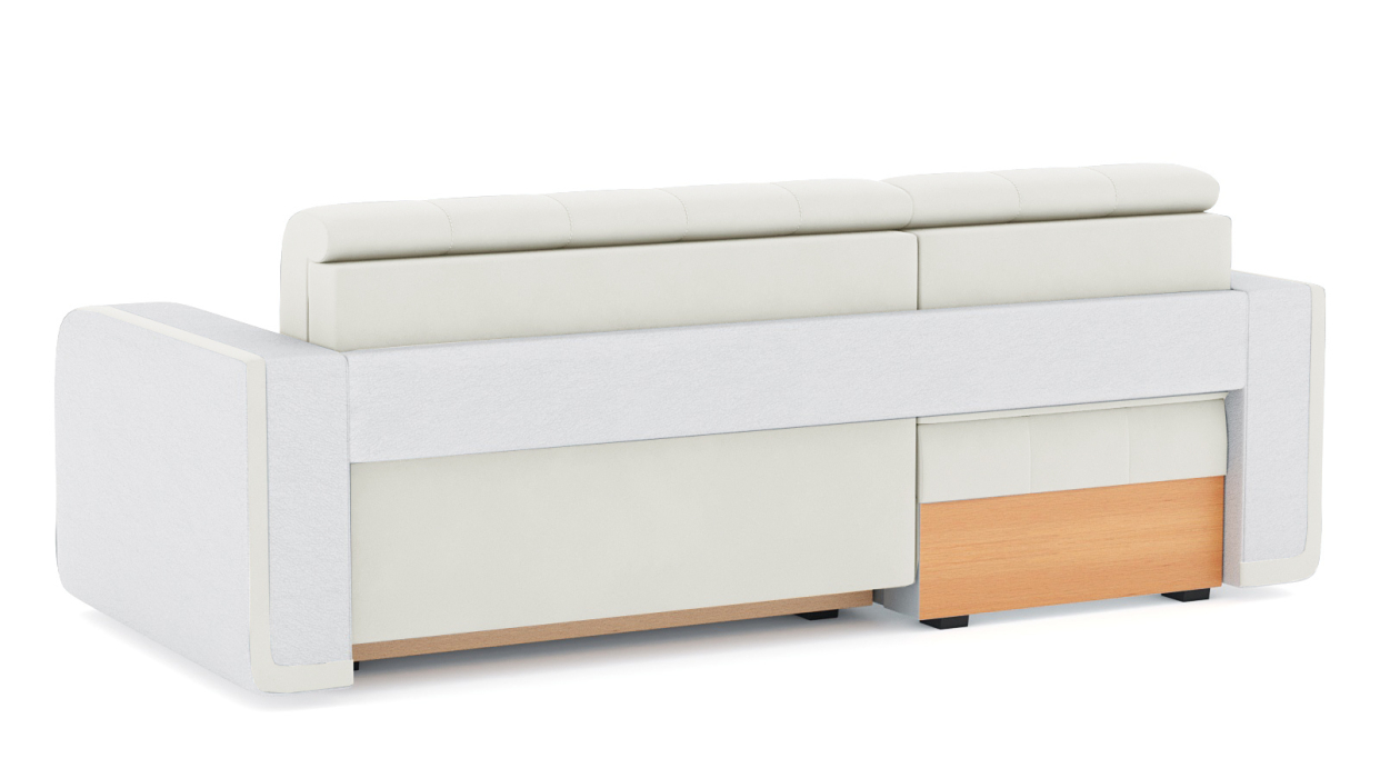 Диваны угловые в гостиную, Диван-кровать угловой Генри еврокнижка, велюр+кож.зам