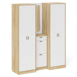 Модульная мебель в прихожую П-6 № 14 МДФ фрезеровка ромб