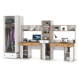 Вуди Компоновка № 32 белый премиум/дуб крафт золотой, 351х52,7х205 см, ун.сб.