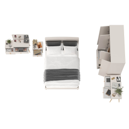 Спальня Афина в цвете кашемир серый спальное место 1400х2000 мм.