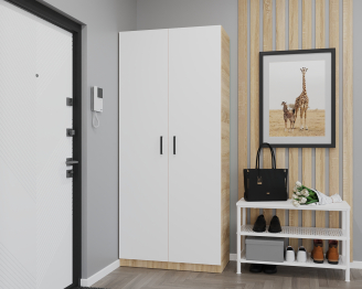 Шкаф Хороший ШР-1, Белый/Дуб Сонома