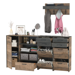 Тумба-комод с вешалкой и двумя обувницами Трувор