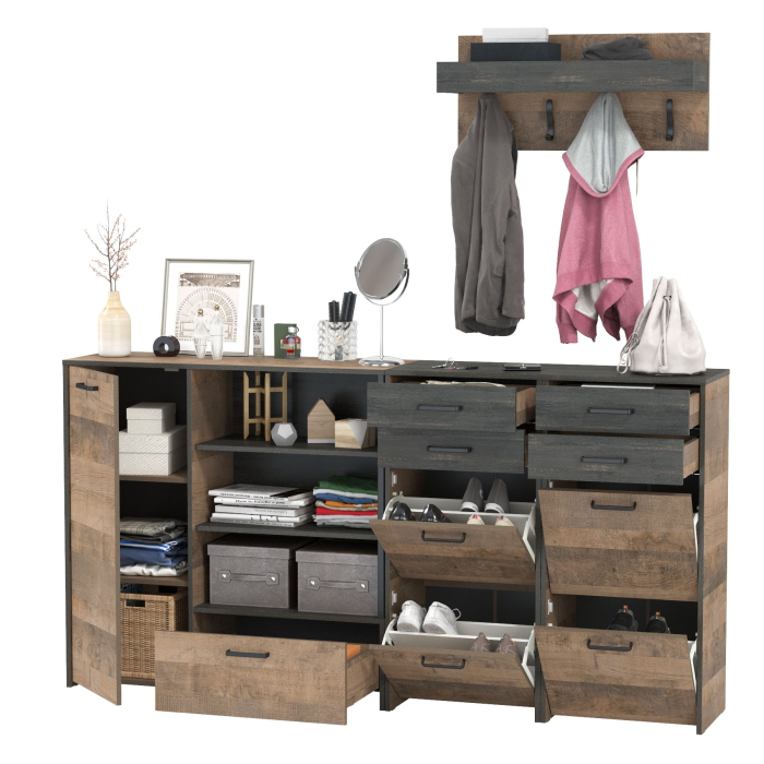 Прихожие, Тумба-комод с вешалкой и двумя обувницами Трувор