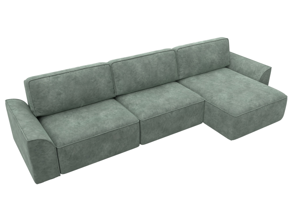 Диваны угловые в гостиную, Диван угловой Лига-048 НПБ лонг, велюр BRUT