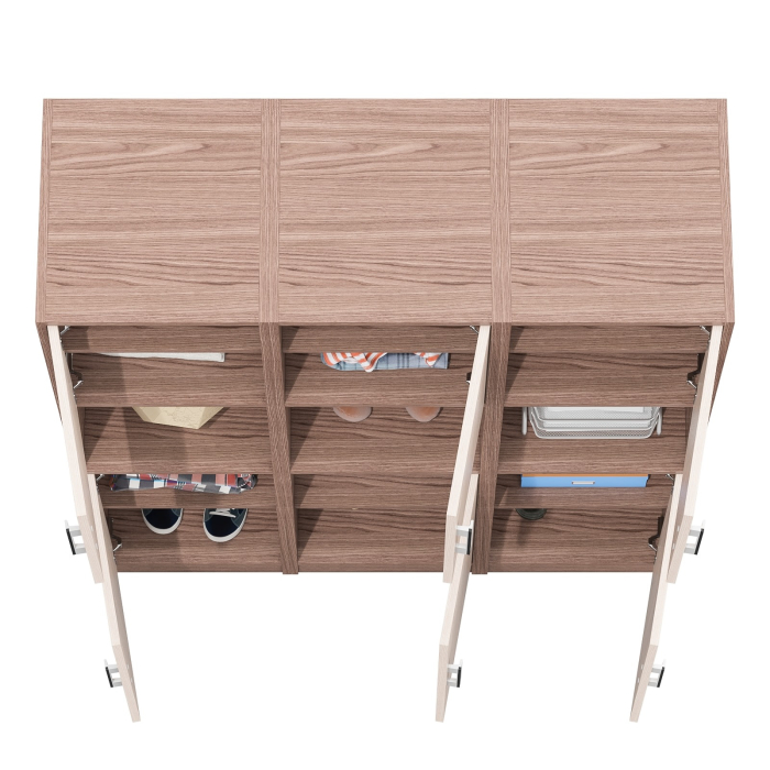 Шкафы двухстворчатые, Набор из трёх пеналов с нишей СК-9