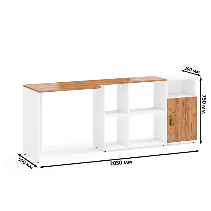 Домашние кабинеты, Стол письменный трансформер с тумбой с дверкой Лидер-8.