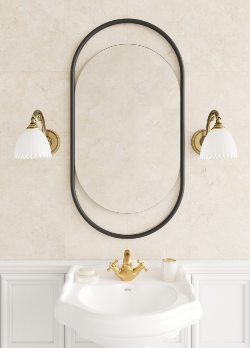 Зеркала в спальню, Дизайнерское настенное зеркало GENGLASS Evelix S в металлической раме