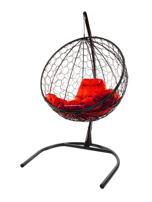 Кресла, Подвесное кресло КРУГ с ротангом чёрное