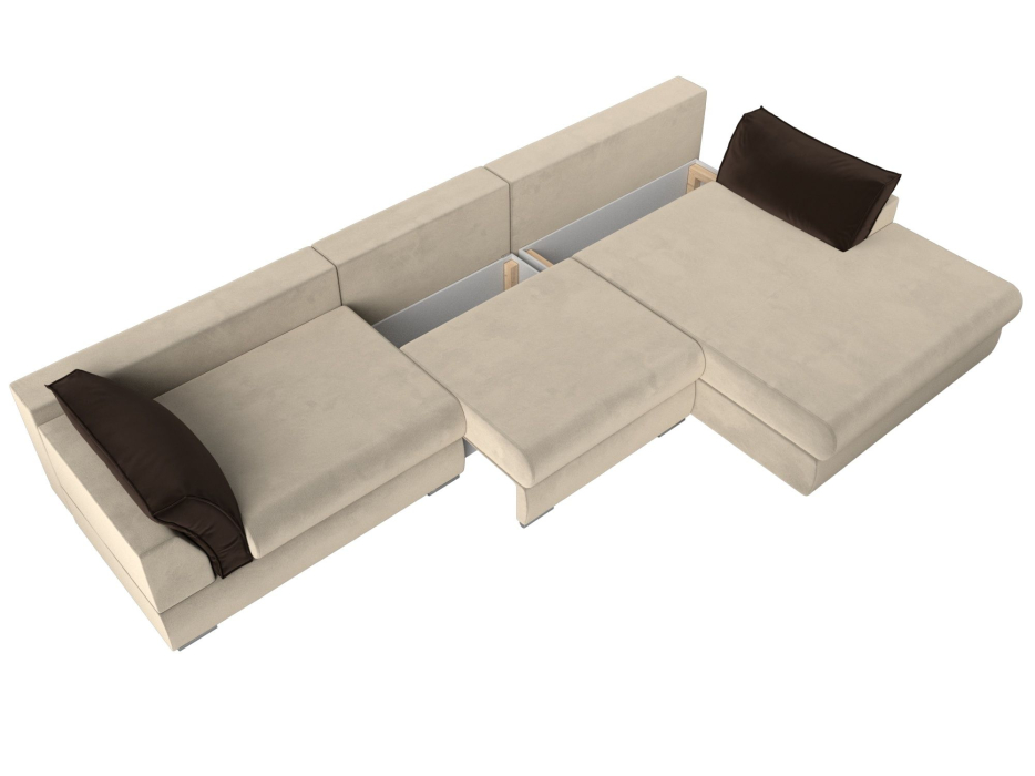 Диваны угловые в гостиную, Угловой диван Пекин Long угол правый, НПБ, микровельвет