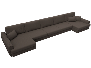 Диван П-образный Лига-057 НПБ МегаЛонг, рогожка Амур