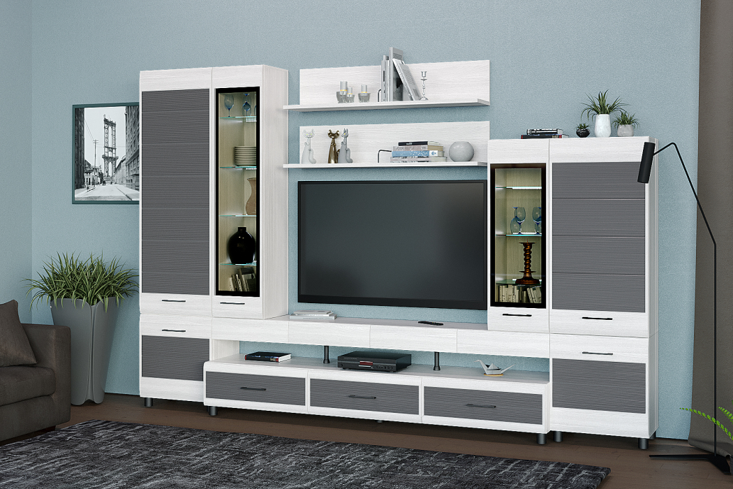 Стенки для гостиной, Модульная гостиная Камелия композиция 3