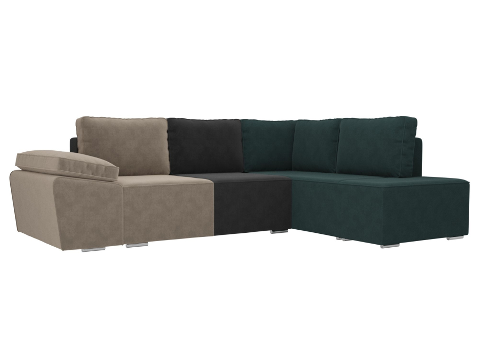 Диваны угловые в гостиную, Угловой диван Хьюго правый угол, велюр