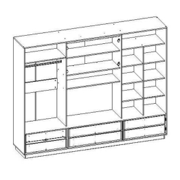 Шкаф-купе Мила с тумбой под ТВ