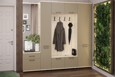 Модульная прихожая Грейс композиция 3  Ясень Асахи