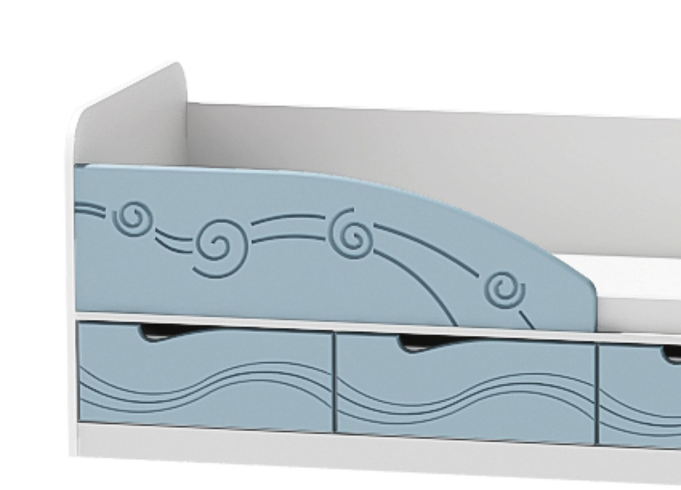 Детские кровати, Кровать 4 Левая МДФ Бриз Волна