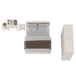 Туалетный столик с зеркалом Афина с кроватью 1600 с тумбочкой и двумя шкафами