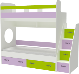 Двухъярусная кровать Юниор 1 Люкс 80х190, Белый