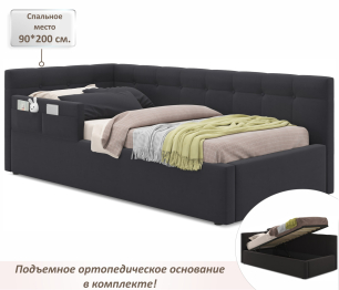 Односпальная кровать-тахта Bonna 900 с защитным бортиким и подъемным механизмом