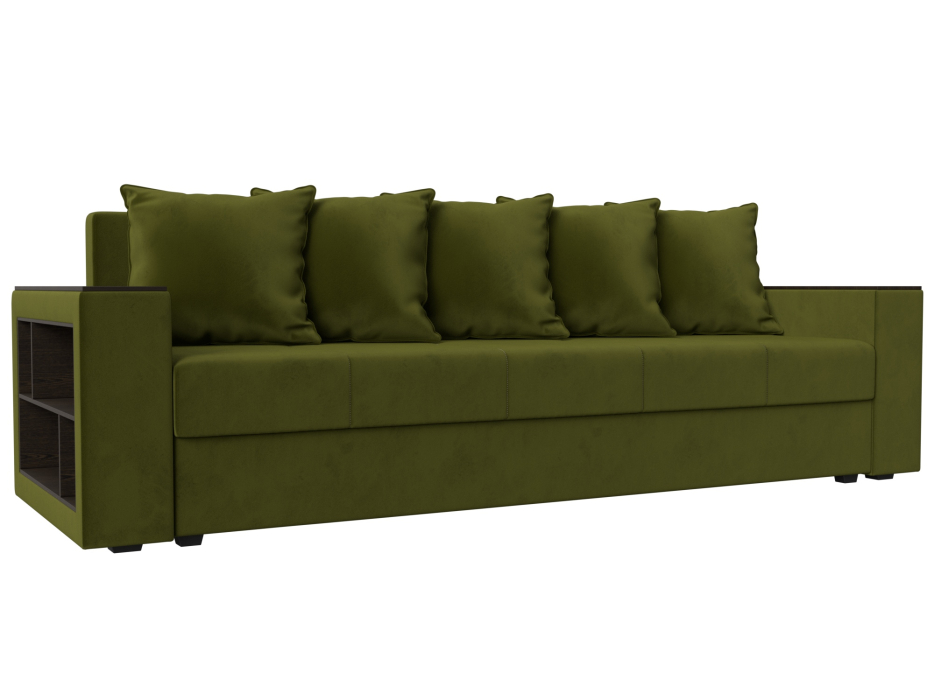 Диваны кровати со спальным местом, Диван прямой Дубай Лайт полки слева, микровельвет