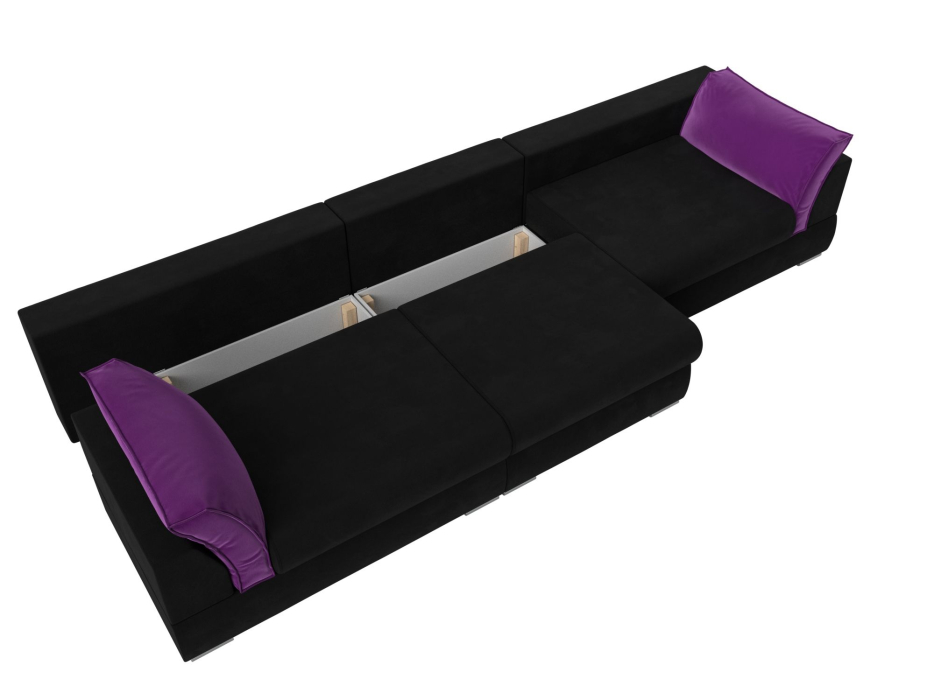 Диваны с ящиком для белья, Прямой диван Пекин Long, микровельвет