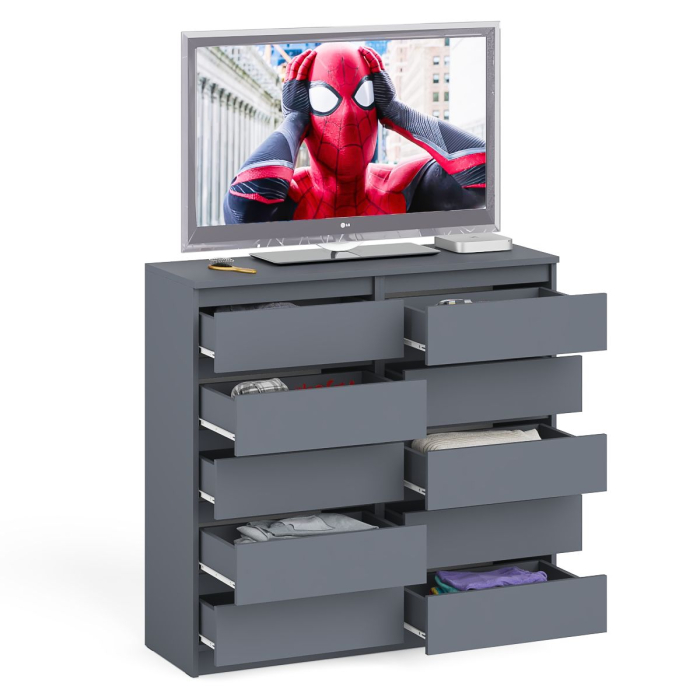 Комоды, Комод высокий на десять выдвижных ящиков Мори МК1200.10