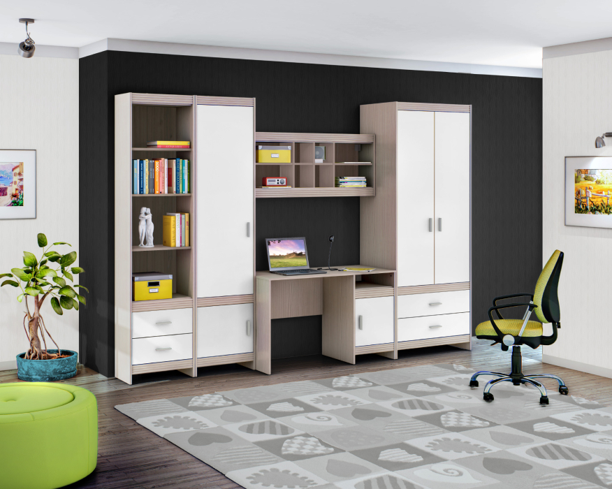 Для девочек, Дакота Сосна Авола Шампань/Белый глянец комплект L-3130