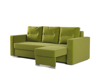 Угловой диван трансформер Рио правый с пуфиком