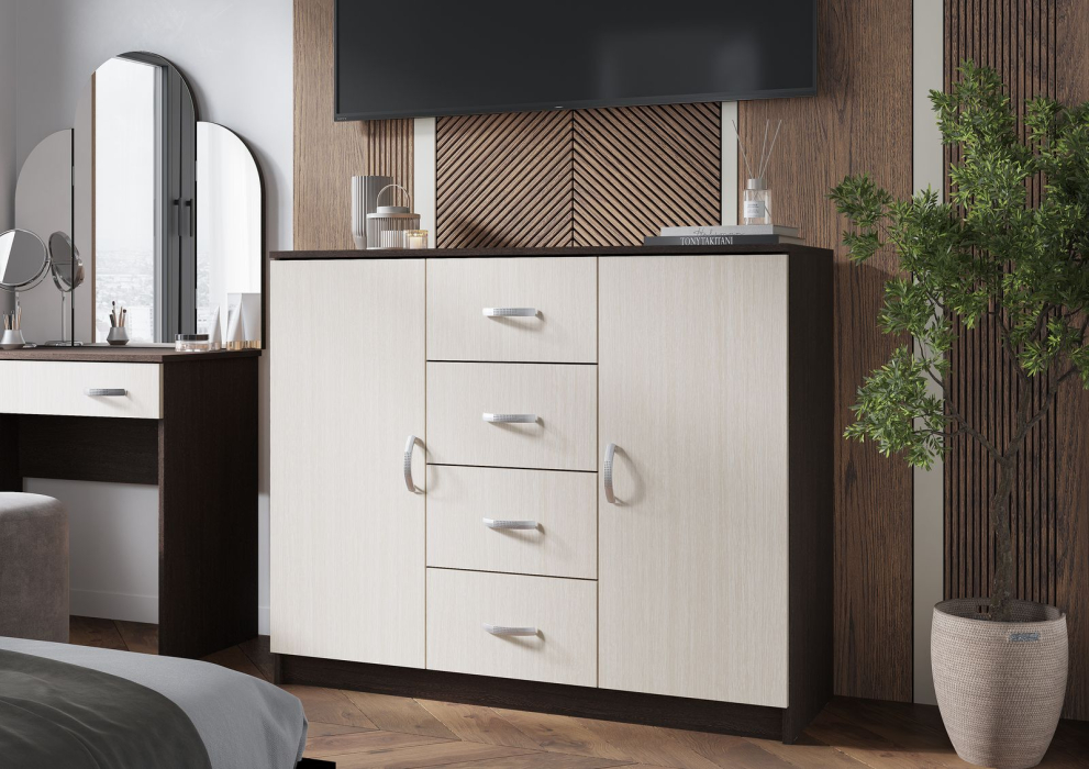 Комоды, Комод КМ-555М Спальня БАССА