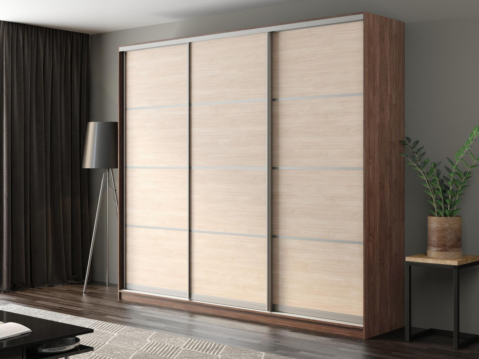 Шкафы-купе, Шкаф-купе Айсберг 270 ШАМОНИ ТЕМНЫЙ (шамони светлый/глухой)