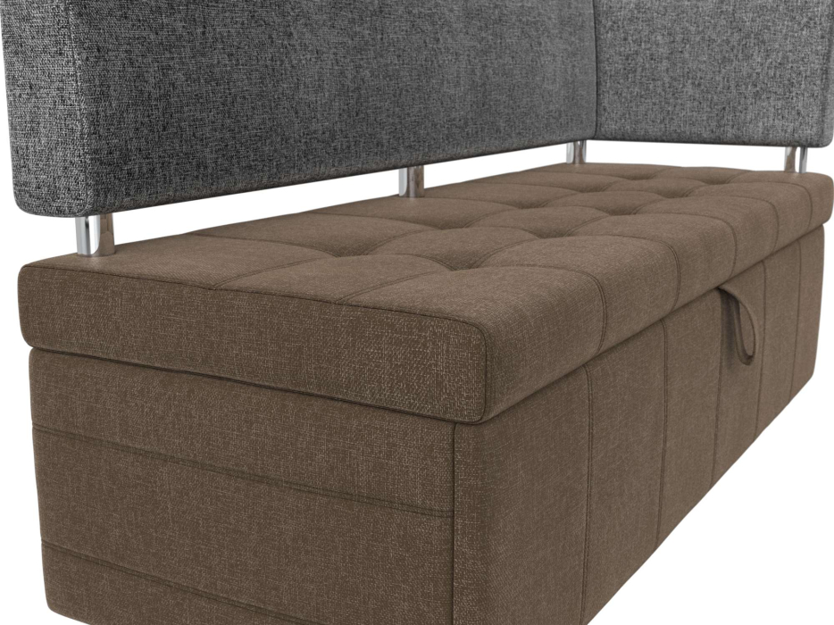 Диваны угловые кухонные, Кухонный прямой диван Стоун с углом правый, рогожка