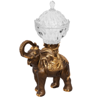 Прочая посуда и аксессуары, Фруктовница Слон Айрават со стеклянной чашей с крышкой