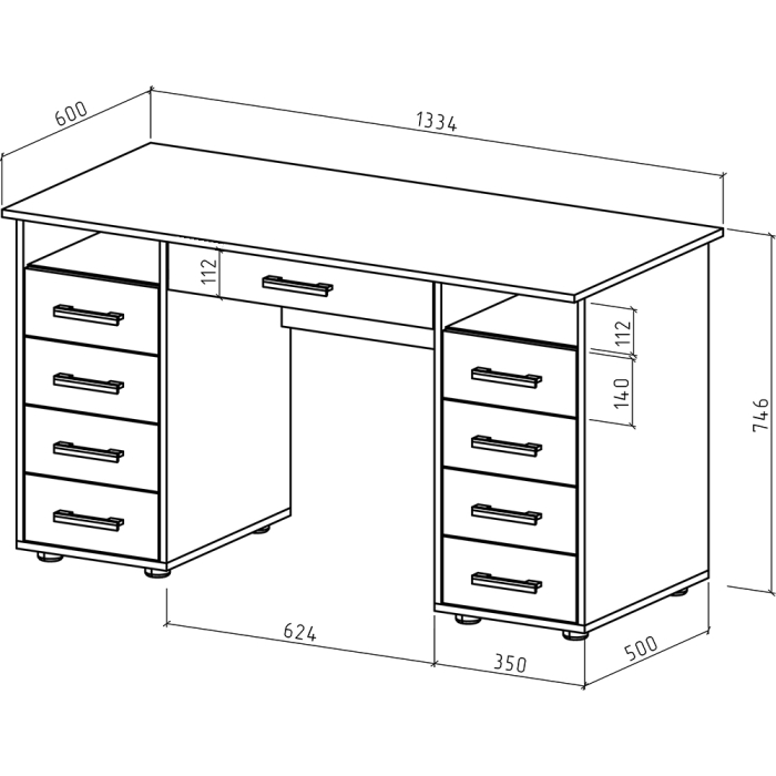 Прямые, Письменный стол Остин-6Я