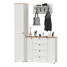 Шкаф-пенал с комодом четыре ящика и вешалкой для одежды Остин