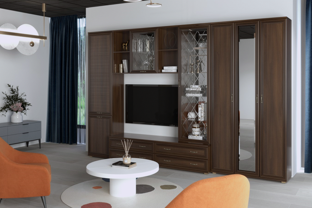 Стенки для гостиной, Модульная гостиная Карина композиция 15