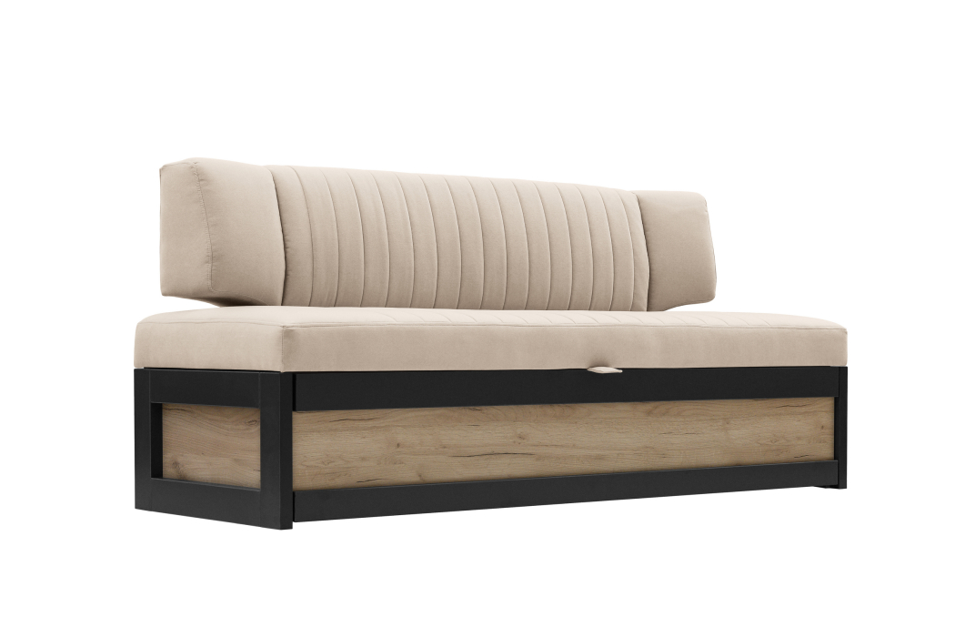 Диваны прямые кухонные, Прямой кухонный диван Парус 174 Дуб крафт серый