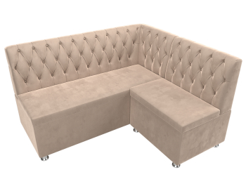 Кухонный угловой диван Мирта правый угол, велюр