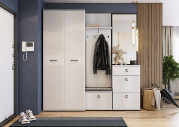 Шкаф 2-х дверный для платья и белья с выдвижной штангой Шарлиз