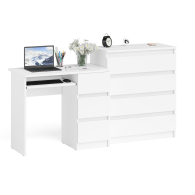 Домашние кабинеты, Стол компьютерный с ящиками МС-6 правый с комодом МК800 4 ящика Мори